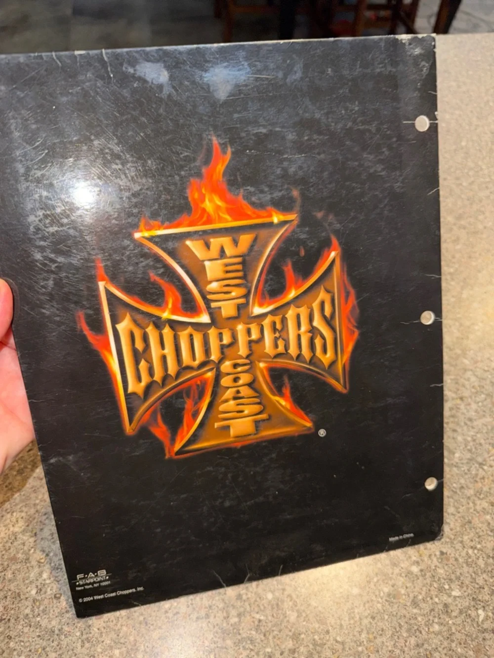 Y2k Flaming Skull Motorcycle School Folder